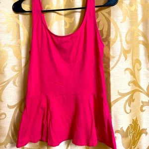 Express peplum tank top hot pink with zipper back